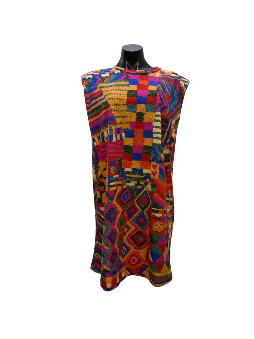 Farm Rio Multicolor Sleeveless Geometric Pattern Knit Dress Size M